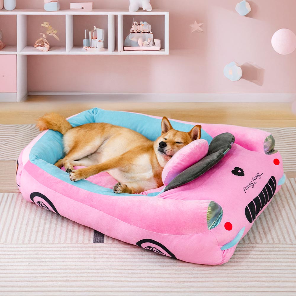 Cama para Animais de Estimação Clássica Conversível com Almofada para Carros de Corrida - Fast&Fur