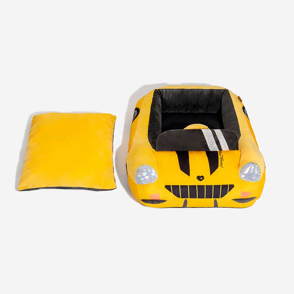 Cama para Animais de Estimação Clássica Conversível com Almofada para Carros de Corrida - Fast&Fur