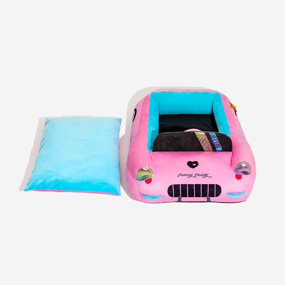 Cama para Animais de Estimação Clássica Conversível com Almofada para Carros de Corrida - Fast&Fur