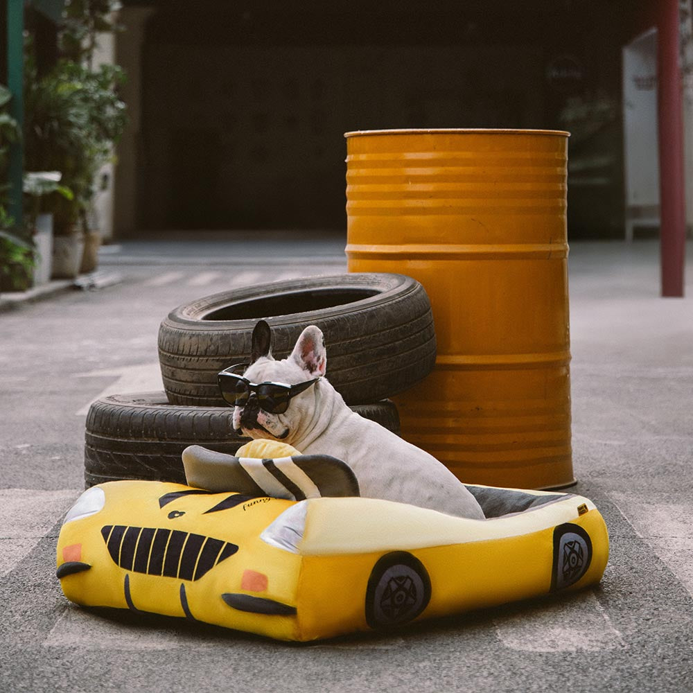 Cama para Animais de Estimação Clássica Conversível com Almofada para Carros de Corrida - Fast&Fur