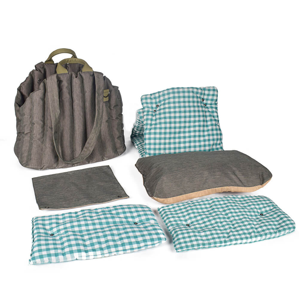 Bolsa de transporte para cães e gatos, macia e portátil, multiuso, Gingham