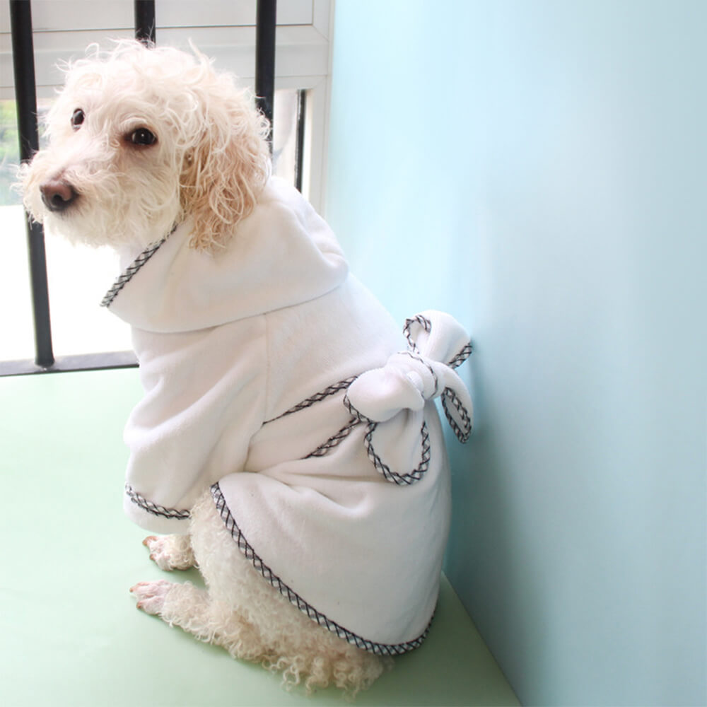 Roupão de banho com capuz para cachorro absorvente de secagem rápida de microfibra pijama