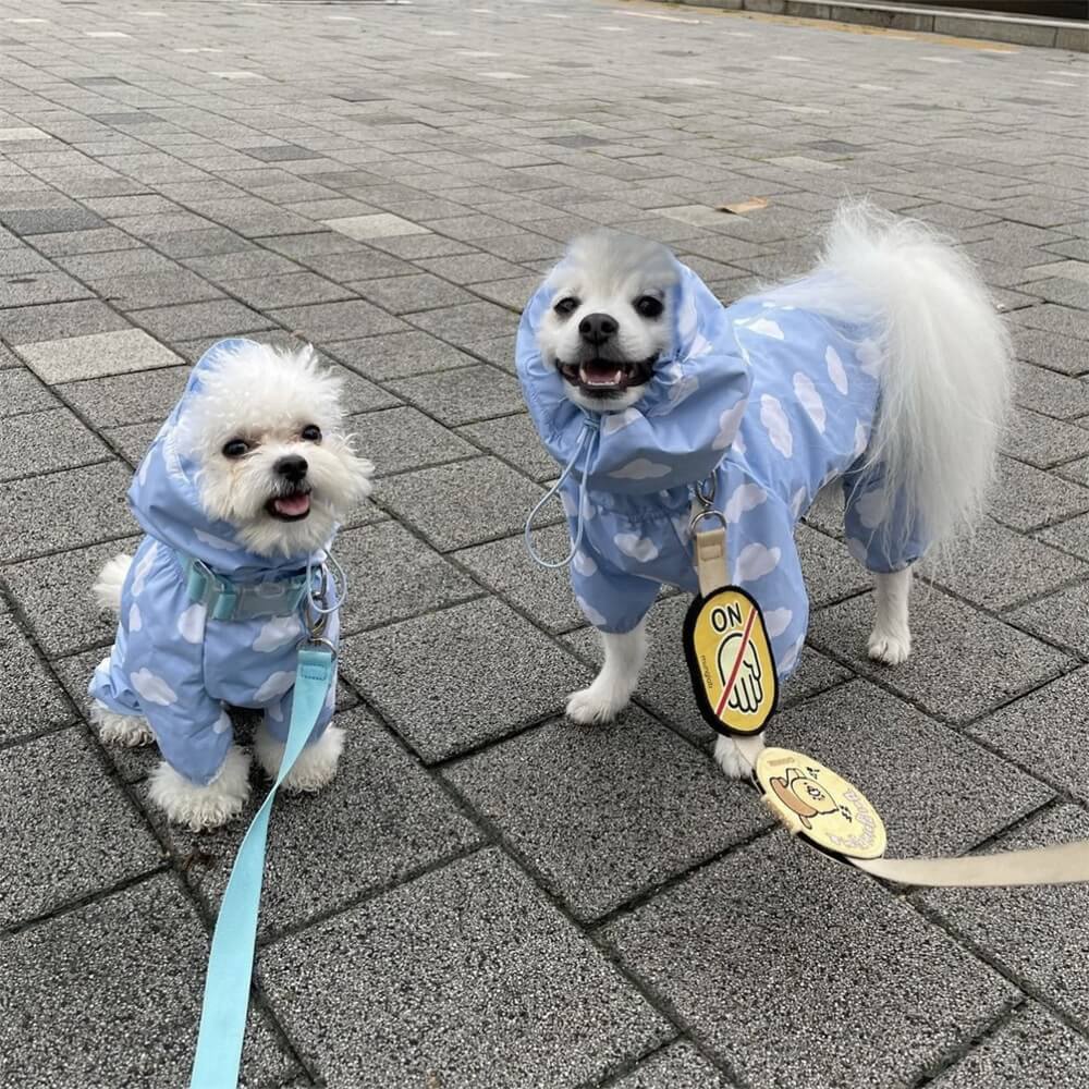 Capa de chuva com cobertura total à prova d'água para cães de estimação