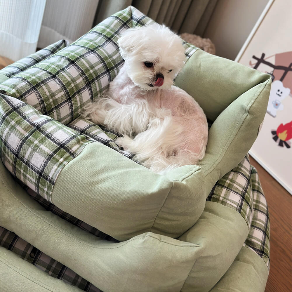 Cama de pelúcia ortopédica antiderrapante lavável para cães e gatos