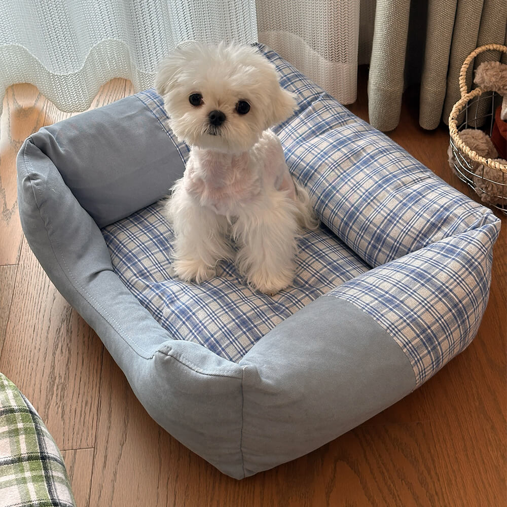 Cama de pelúcia ortopédica antiderrapante lavável para cães e gatos