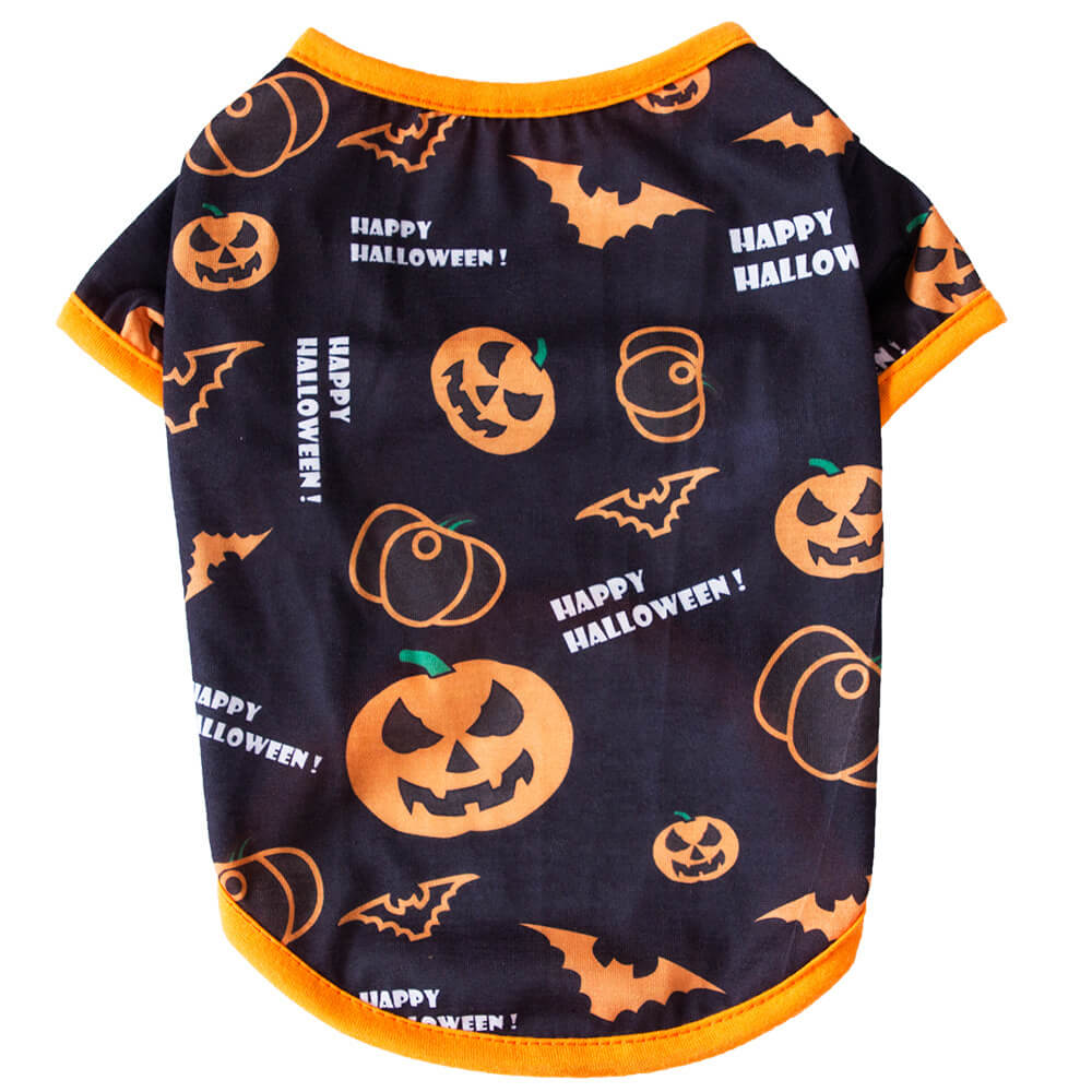 Série de Halloween de novas roupas estampadas para animais de estimação