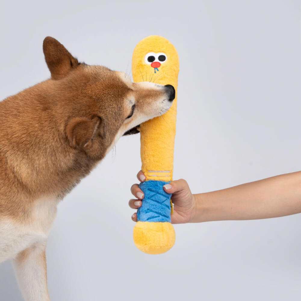 Bastão de beisebol de pelúcia durável, brinquedo interativo para cães, para mastigar