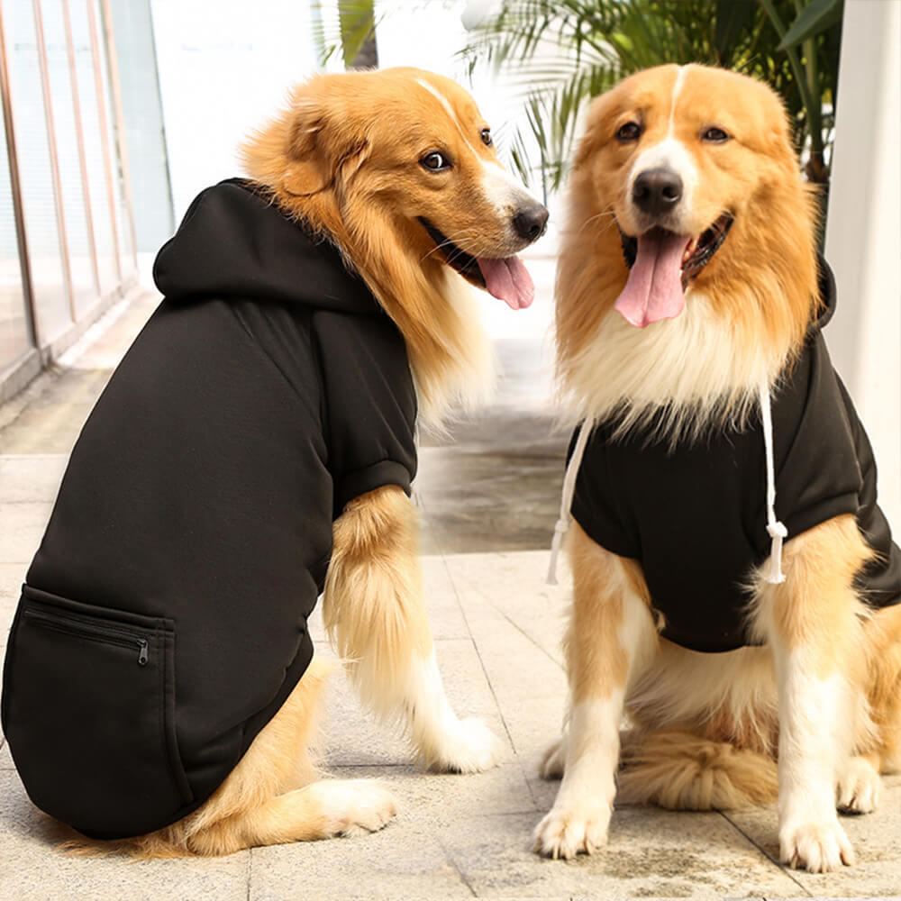 Moletom com capuz de cor sólida para combinar com o cão e o dono