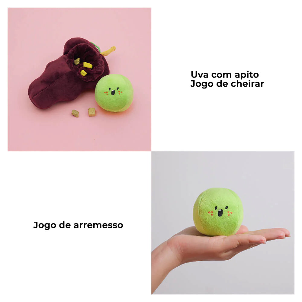 Brinquedo de Pelúcia para Cachorro que Faz Barulho - Fruta