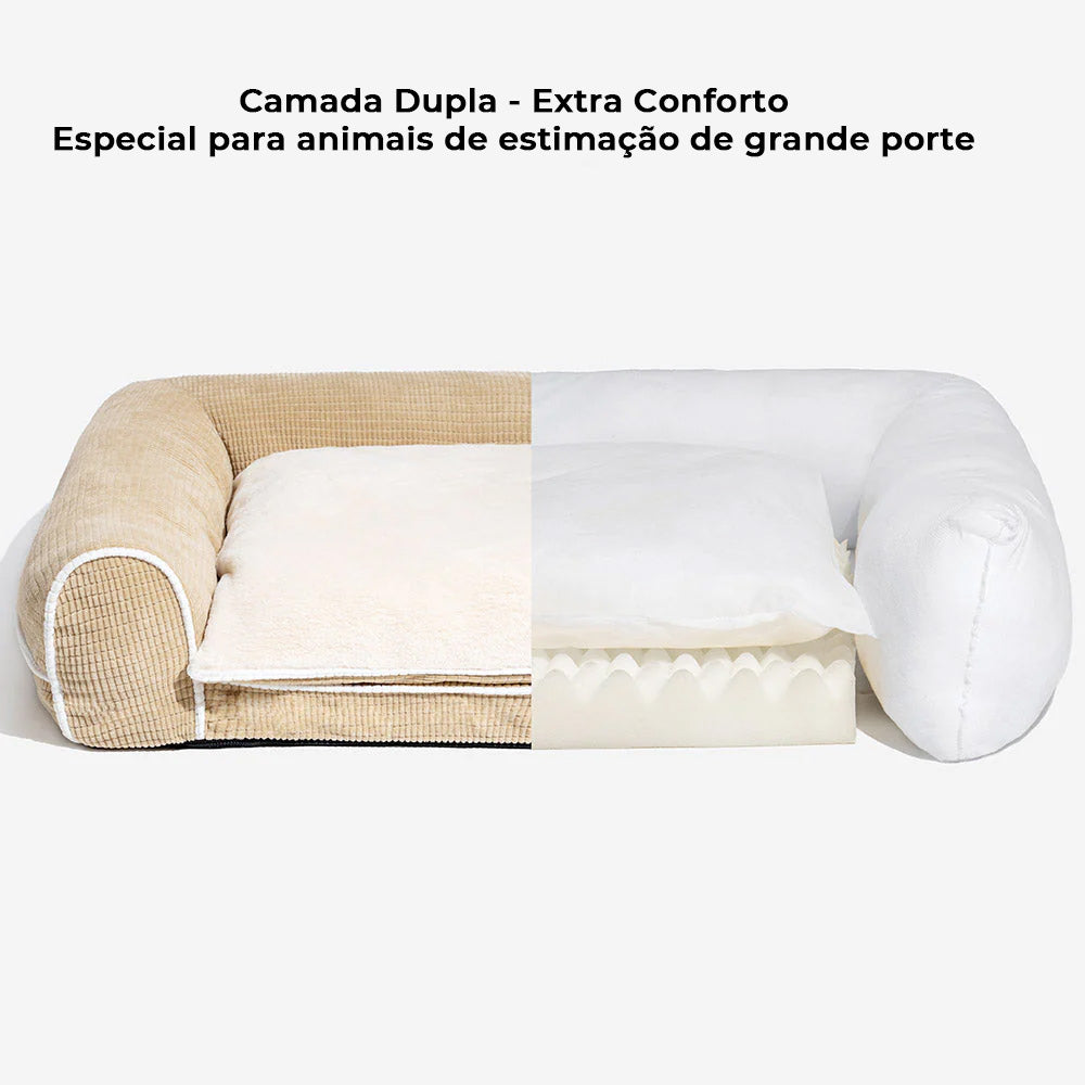 Sofá-cama Ortopédico de Flanela de Dupla Camada para Cães Deluxe