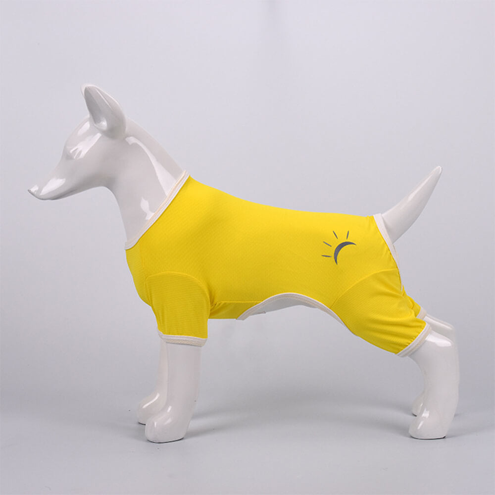 Roupas para cães de verão banana amarela elástica anti-ultravioleta roupas de quatro patas para cães grandes