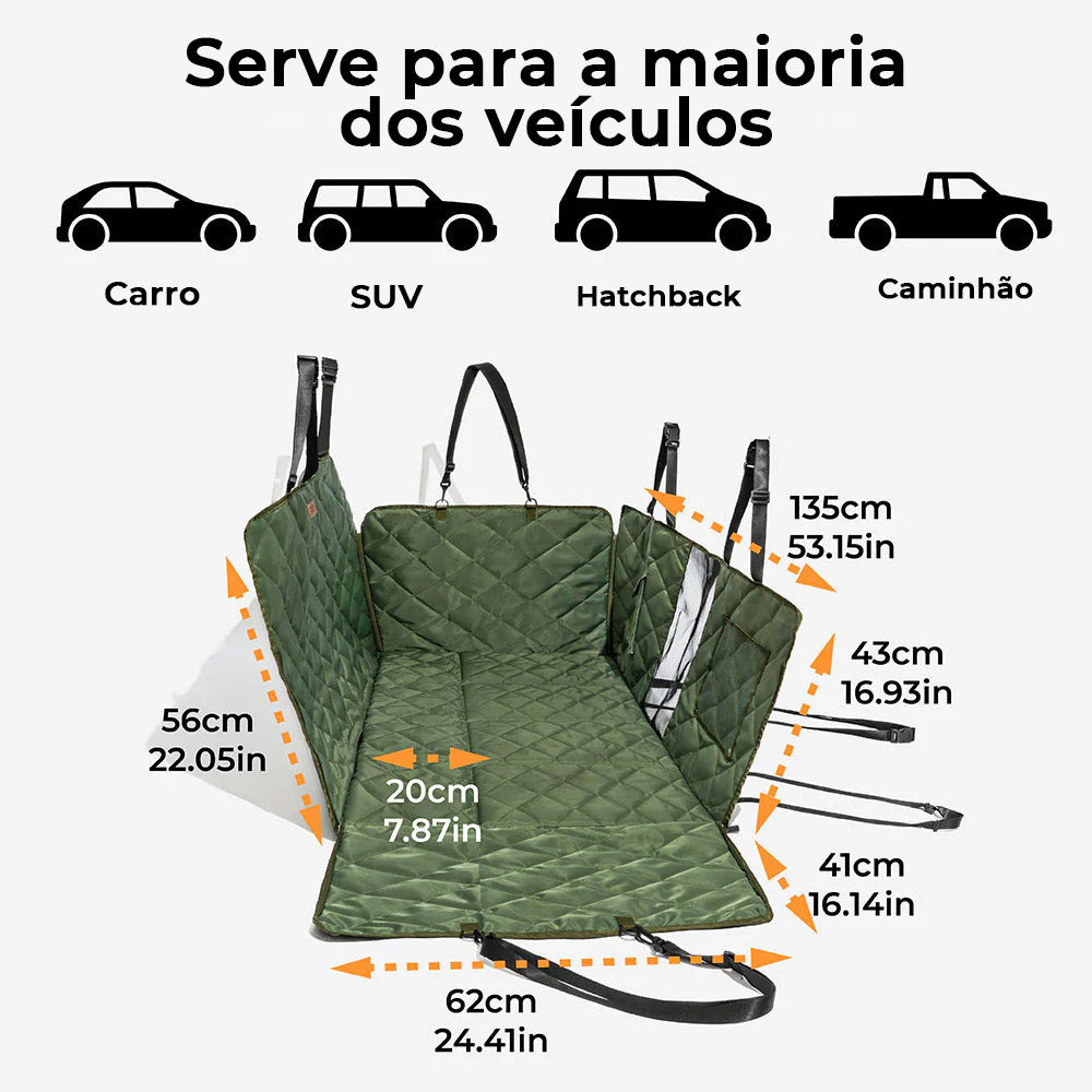 Extensor para Assento Traseiro para cachorro com Cobertura Total Extra Grande Quarto Móvel - Ideal para Viagens e Acampamentos