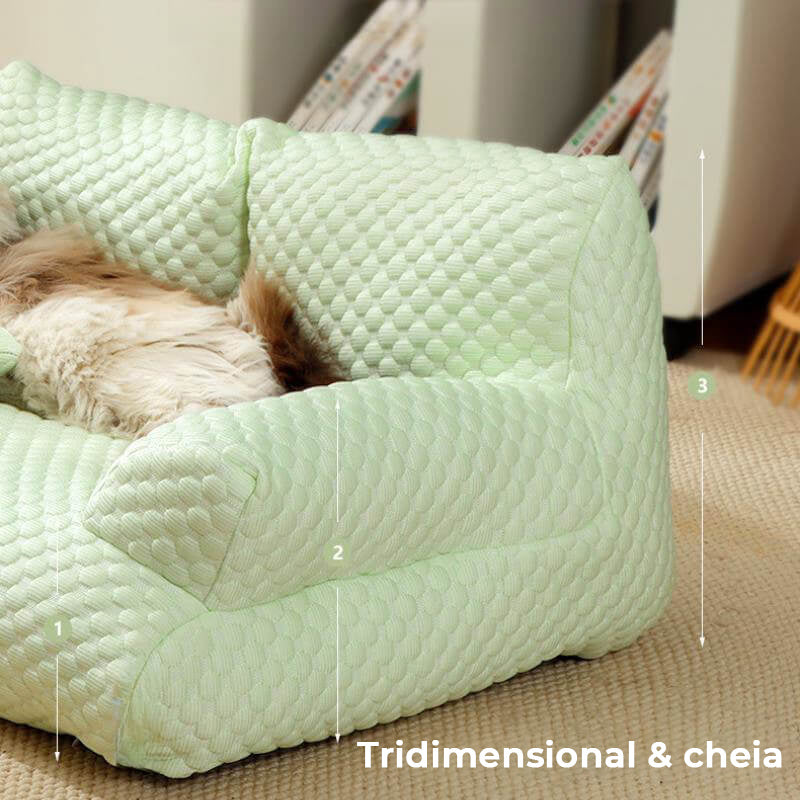 Cama com Resfriamento de Seda Gelada para Pet Lavável e Respirável Sofá-cama para Cão