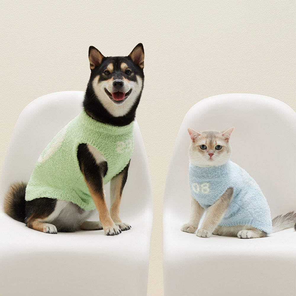 Conjunto de roupa de dormir de pelúcia cacheada e aconchegante para animais de estimação e donos