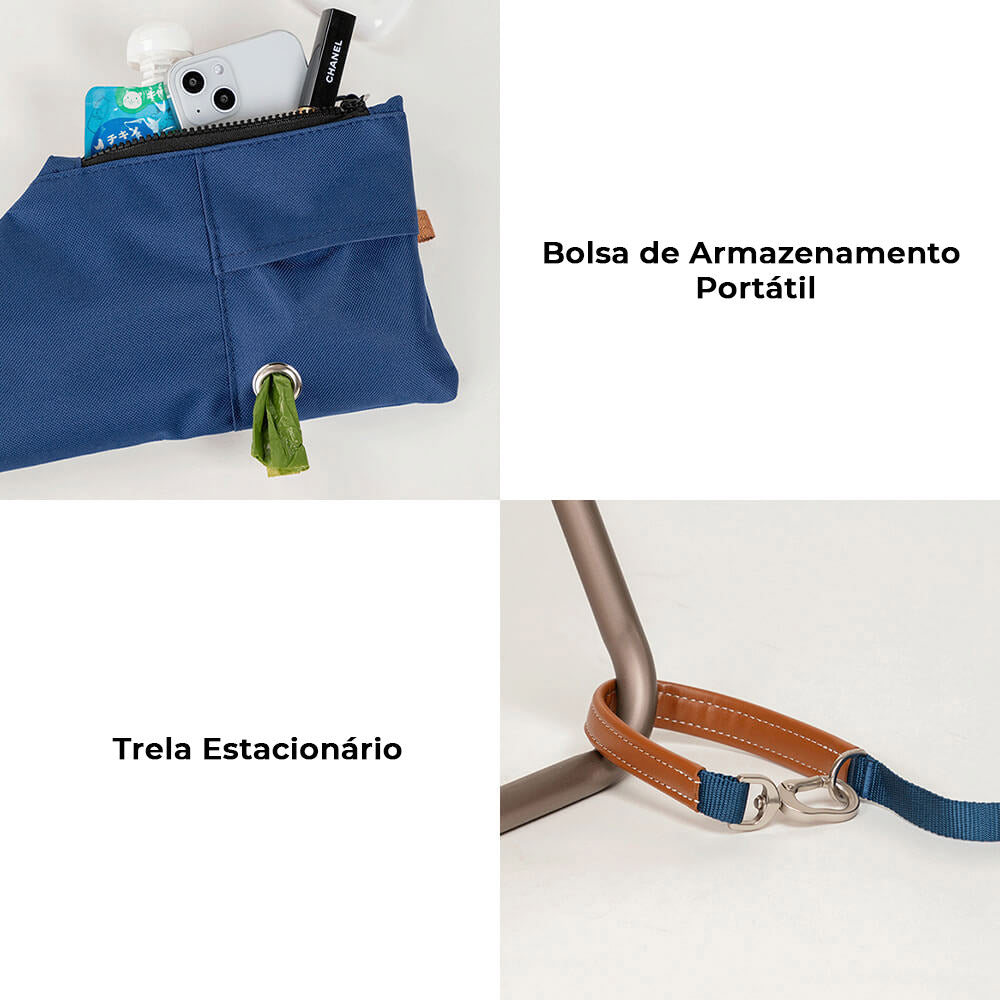 Conjunto Multifuncional de Peitoral Anti-puxão de Mãos Livres de Caminhada para Cães com Bolsa para Armazenamento