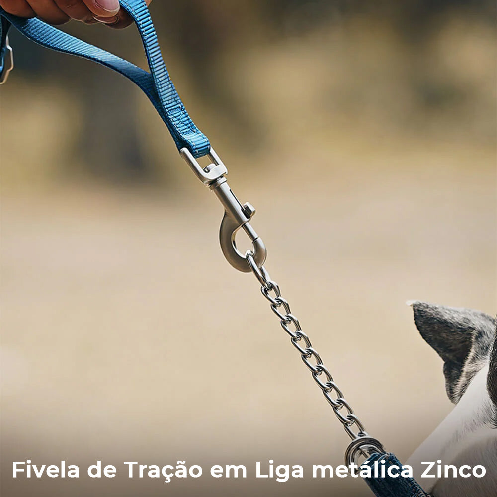 Coleira e Guia Refletiva Multifuncional Anti-puxão para Cães