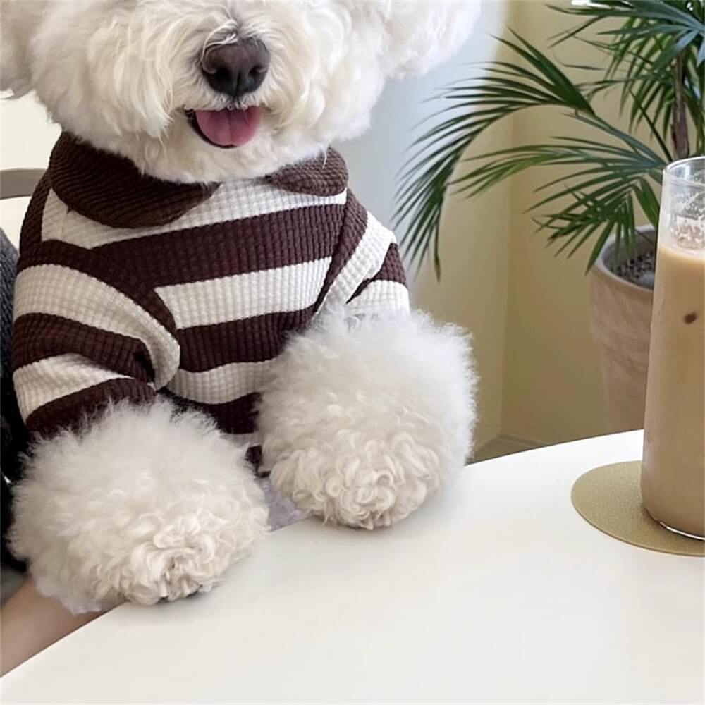 Suéter listrado estiloso e aconchegante para cães - perfeito para raças pequenas