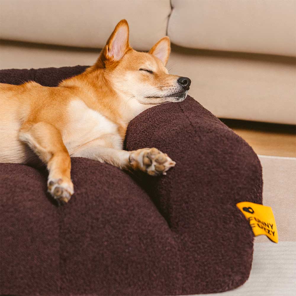 Grande sofá-cama ortopédica para cães com apoio de cabeça macio - Cloudy Napper