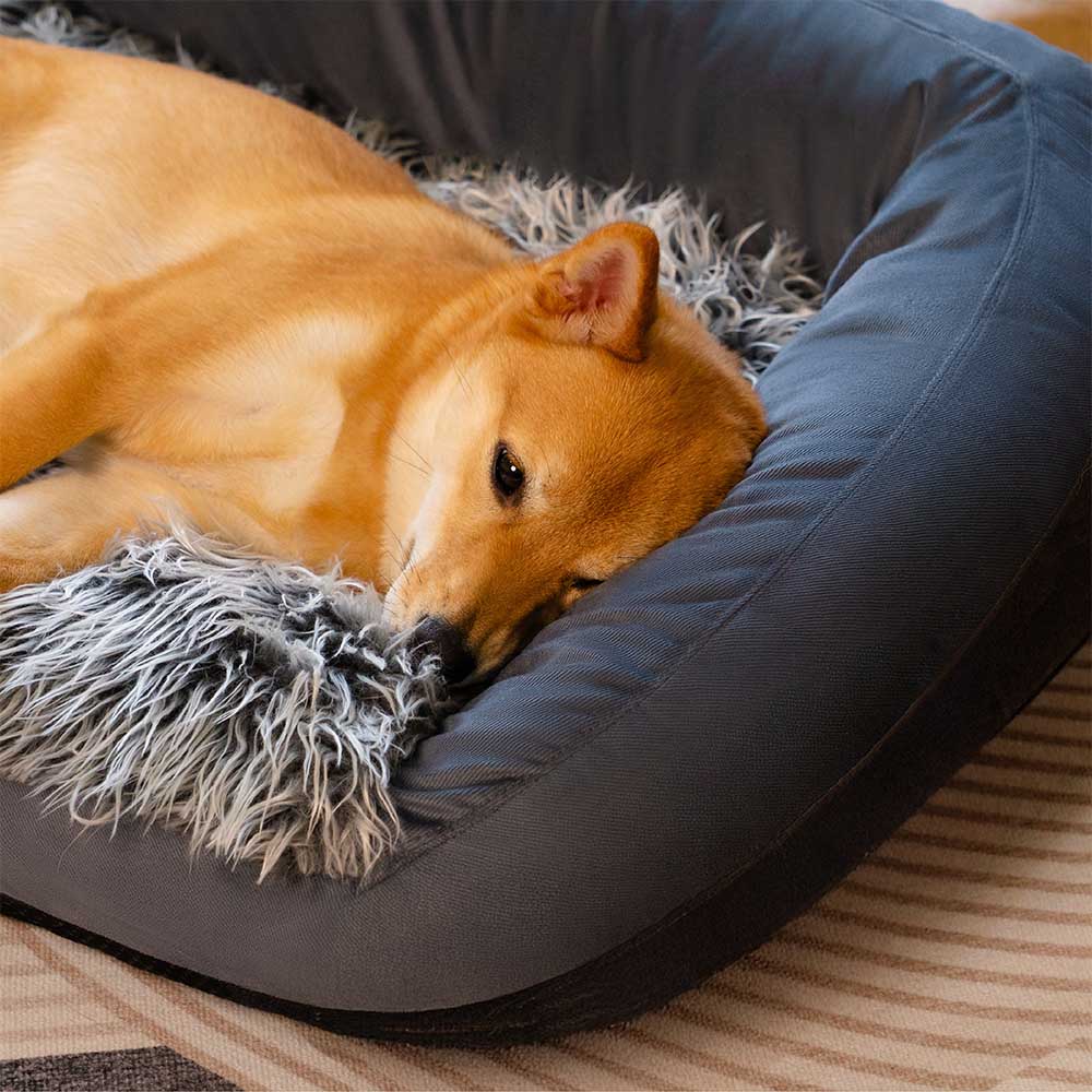 Grande lavável fofo aconchegante almofada cão sofá cama-denim cowboy