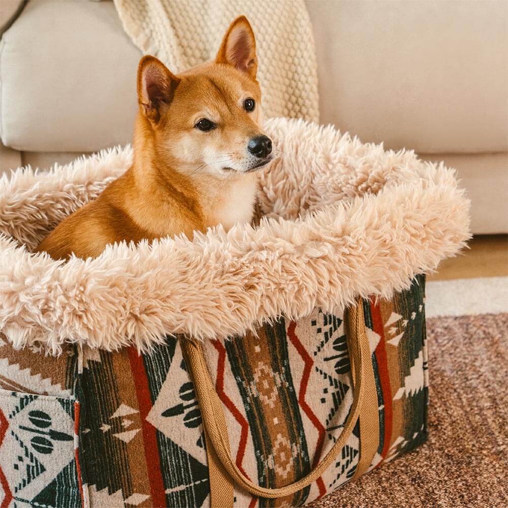 Grande reversível para todas as estações Indie Boho Pet Carrier e Dog Snuggle Sleeper Bag - Wondernap