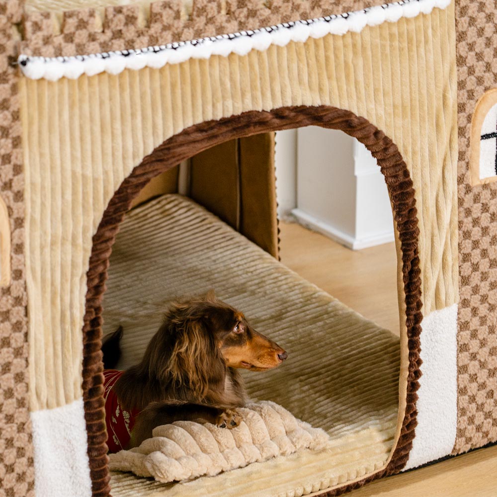 FUNNYFUZZY Tenda de Brincar Interna Ortopédica para Crianças - Cama de Cão - Terra dos Sonhos de Conto de Fadas