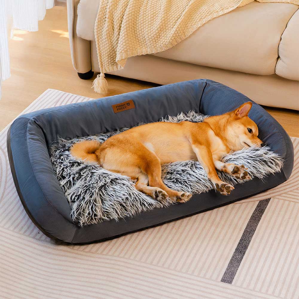 Grande lavável fofo aconchegante almofada cão sofá cama-denim cowboy