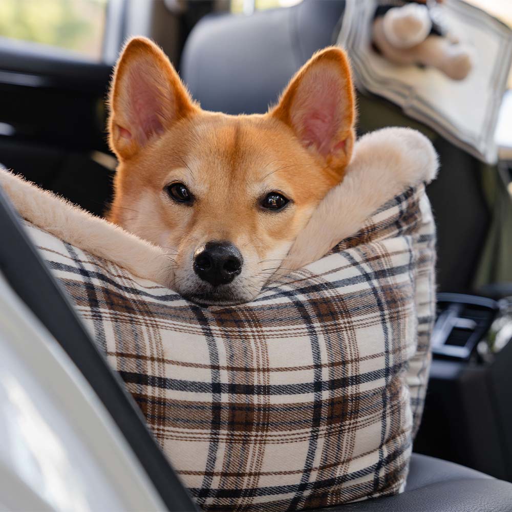 Assento de carro para cães grande, clássico e fofo, mantenha-o seguro