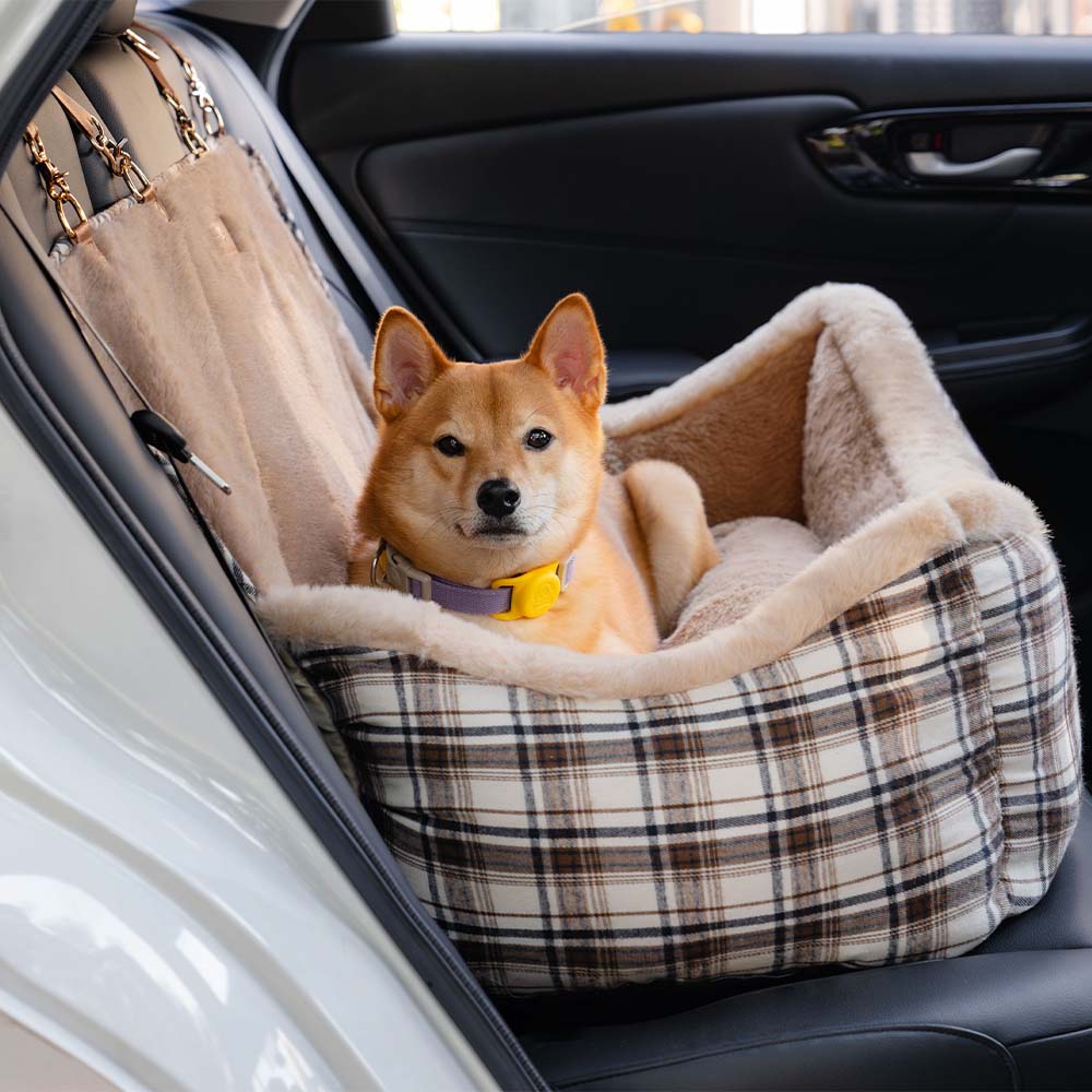 Assento de carro para cães grande, clássico e fofo, mantenha-o seguro