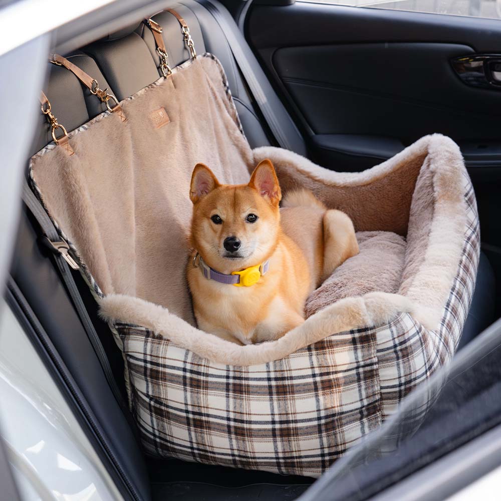 Assento de carro para cães grande, clássico e fofo, mantenha-o seguro