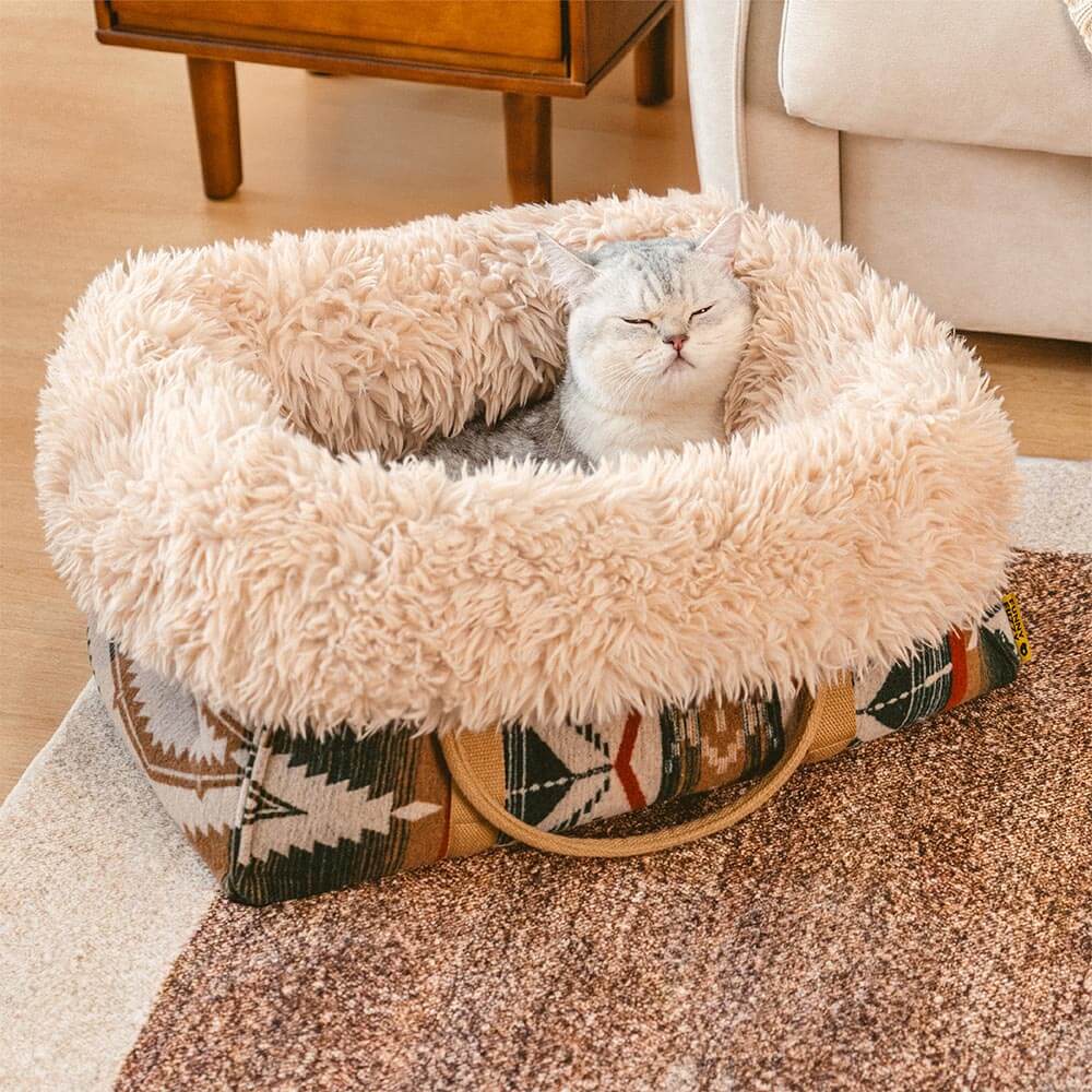 Grande reversível para todas as estações Indie Boho Pet Carrier e Dog Snuggle Sleeper Bag - Wondernap