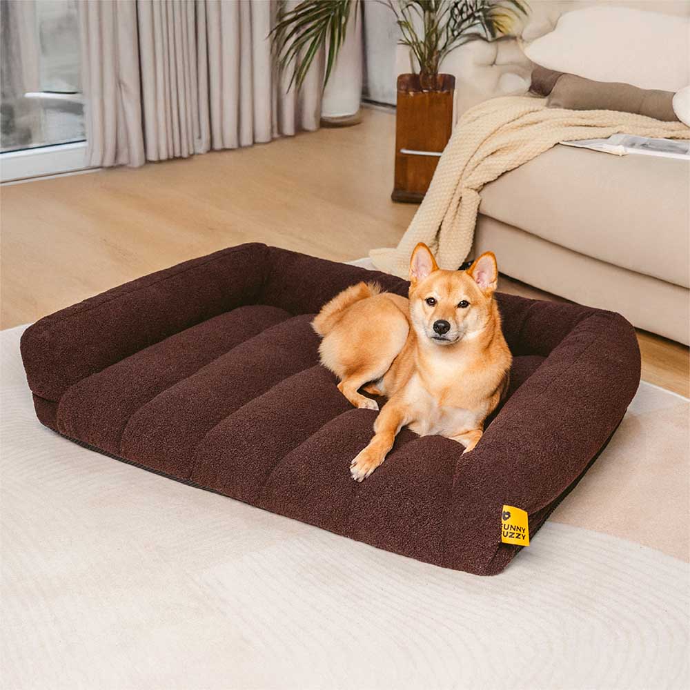 Grande sofá-cama ortopédica para cães com apoio de cabeça macio - Cloudy Napper