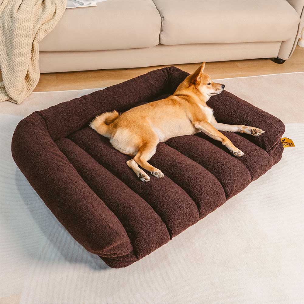 Grande sofá-cama ortopédica para cães com apoio de cabeça macio - Cloudy Napper