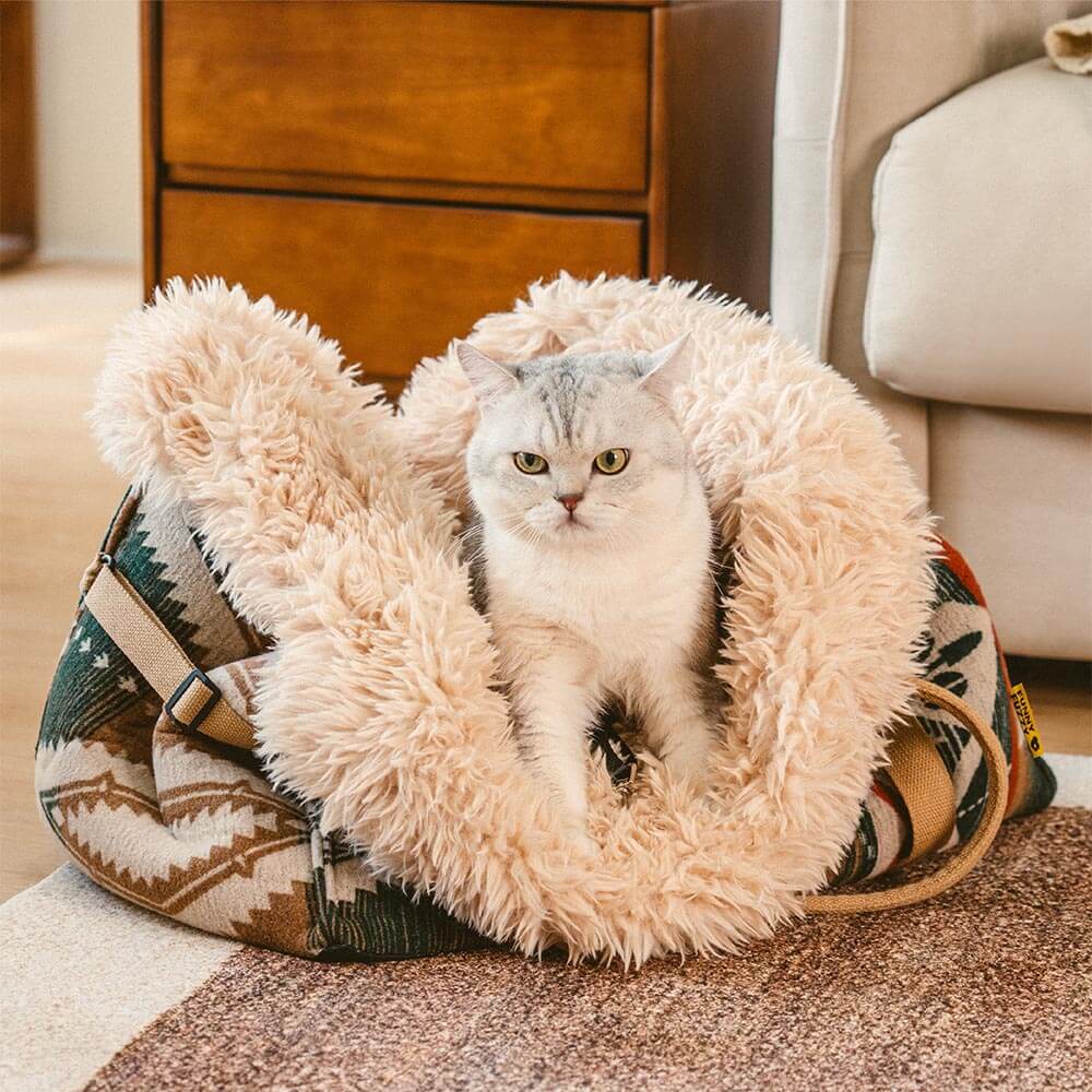 Grande reversível para todas as estações Indie Boho Pet Carrier e Dog Snuggle Sleeper Bag - Wondernap