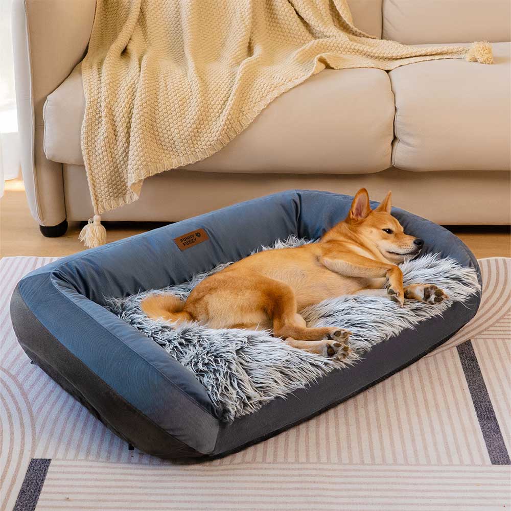 Grande lavável fofo aconchegante almofada cão sofá cama-denim cowboy