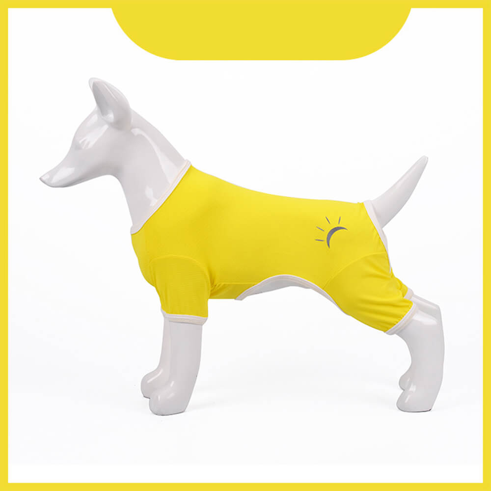 Roupas para cães de verão banana amarela elástica anti-ultravioleta roupas de quatro patas para cães grandes