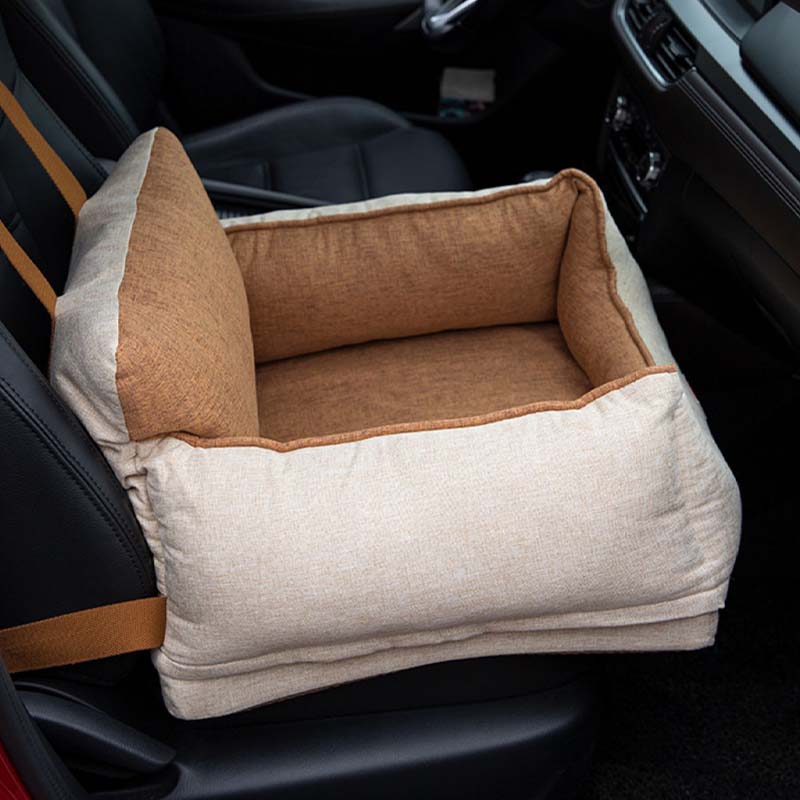 Cama de Segurança Impermeável Café-claro para Assento de Carro para Cachorro