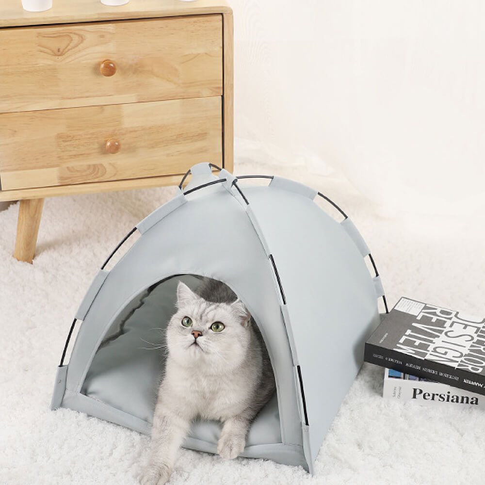 Cama dobrável para acampamento interno para gatos