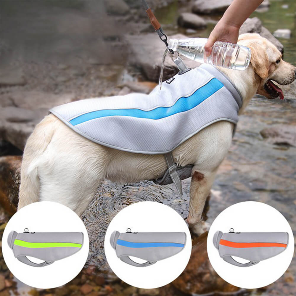 Roupas para cães de estimação, seda gelada, roupas para resfriamento de cães grandes, verão, anti-insolação, roupas legais