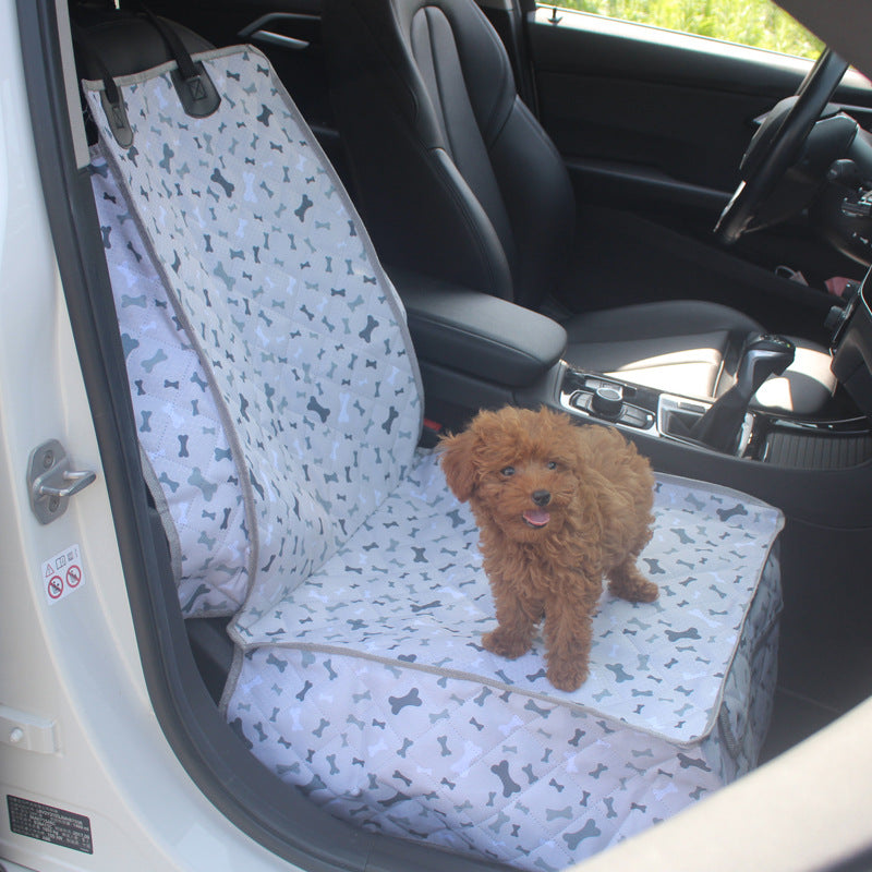 Osso Padrão Tecido Oxford Tamanho Duplo Cachorro Capa de Assento de Carro