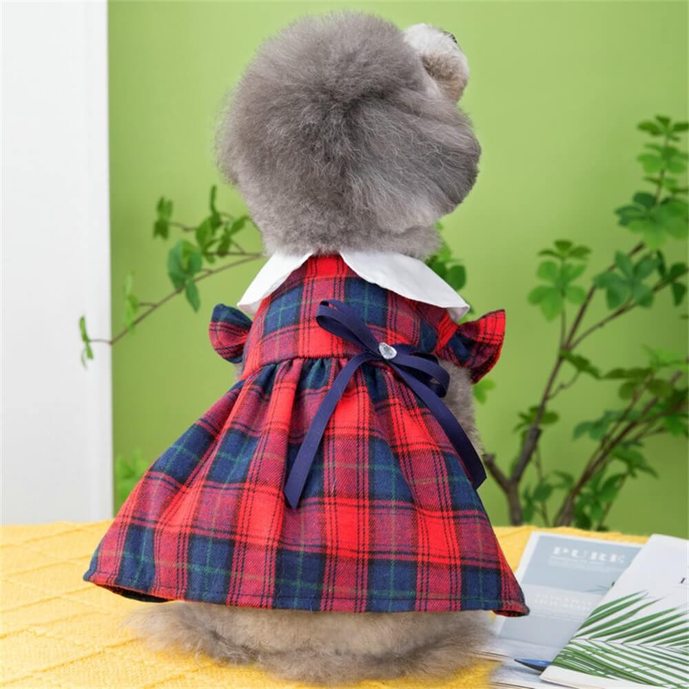 Vestido xadrez elegante para cães - perfeito para ocasiões especiais