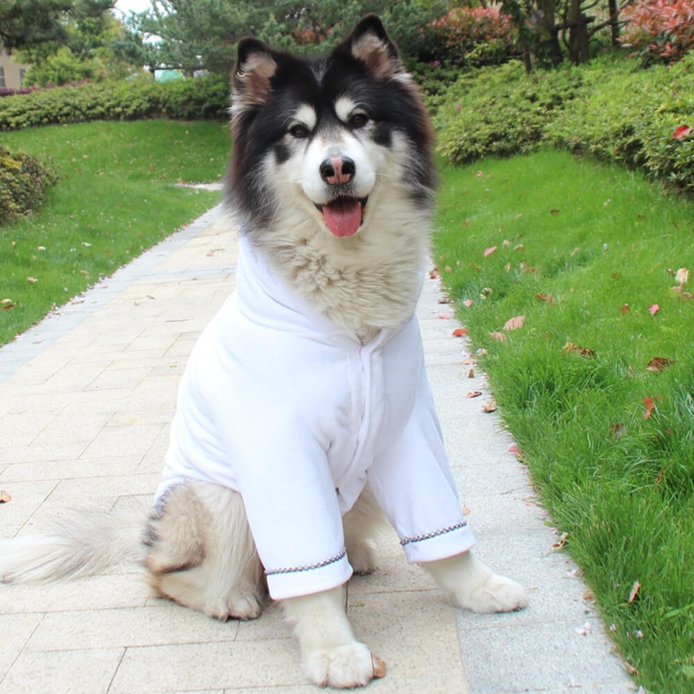 Roupão de banho com capuz para cachorro absorvente de secagem rápida de microfibra pijama