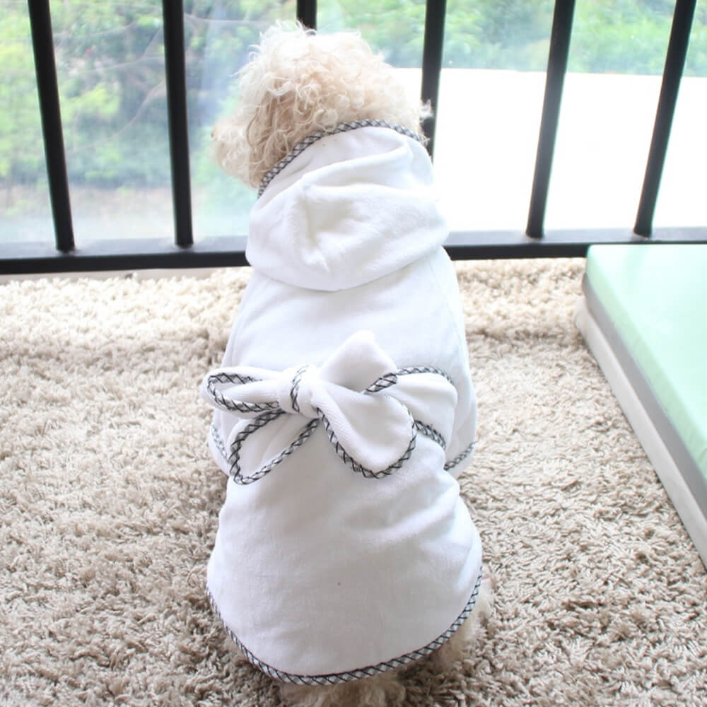 Roupão de banho com capuz para cachorro absorvente de secagem rápida de microfibra pijama