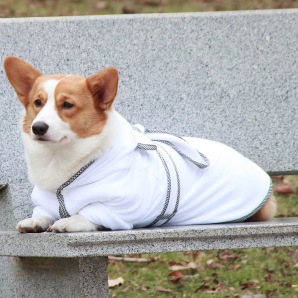 Roupão de banho com capuz para cachorro absorvente de secagem rápida de microfibra pijama