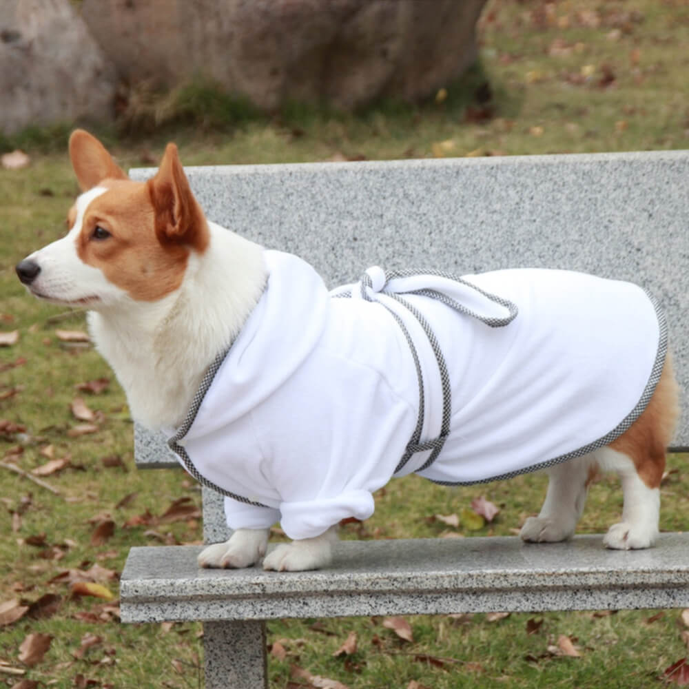 Roupão de banho com capuz para cachorro absorvente de secagem rápida de microfibra pijama