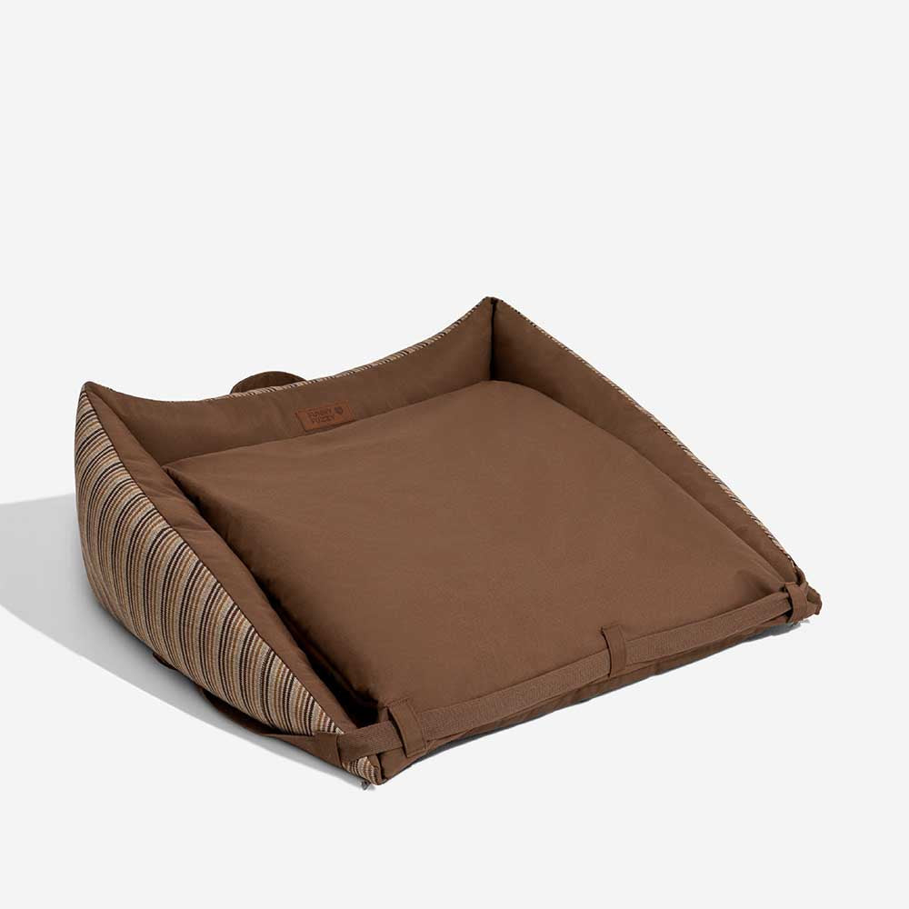 Cama para cachorro dobrável lavável natural listrada - Sofá Mocca Pup Lounger