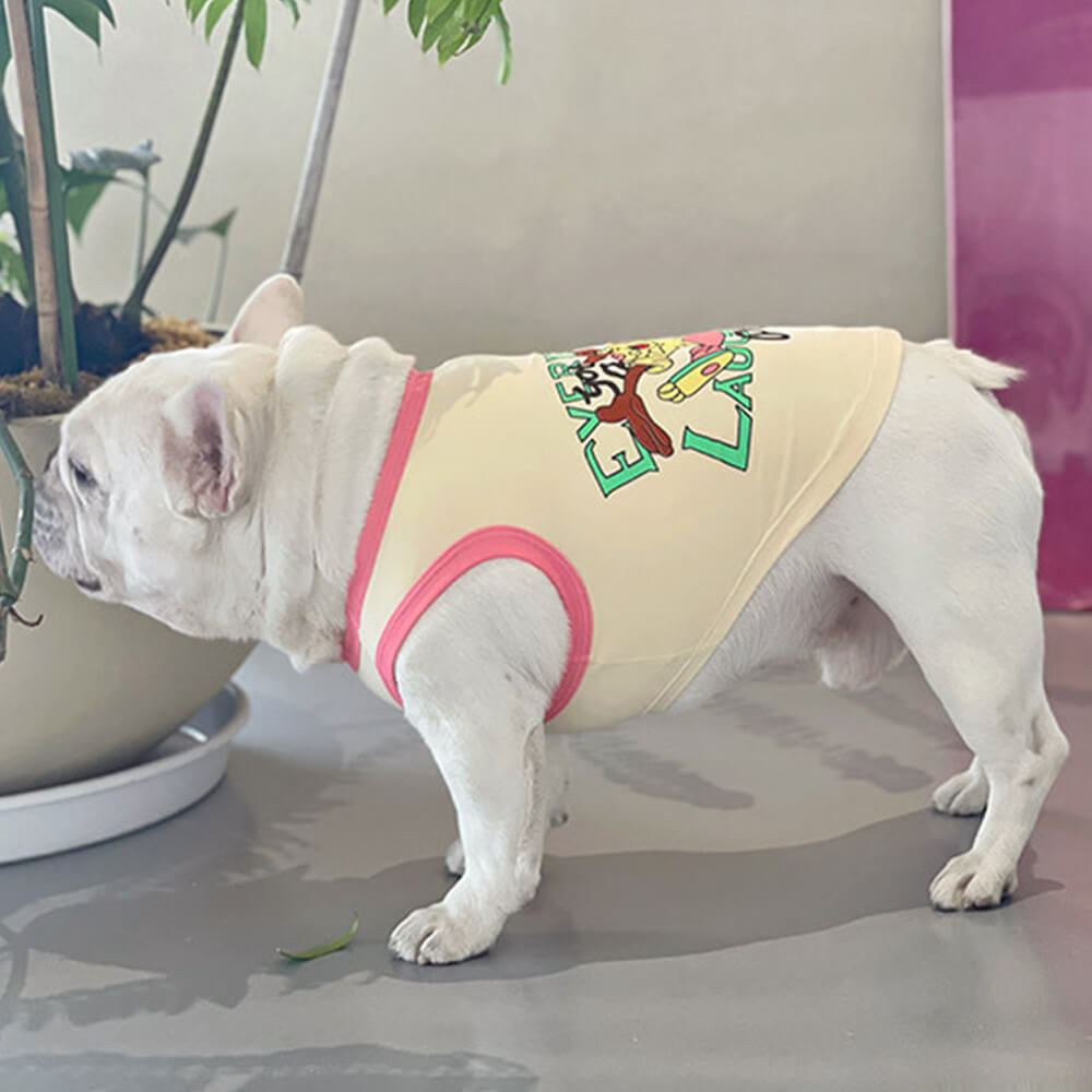 Roupas para cães de estimação com padrão de verão e colete brilhante