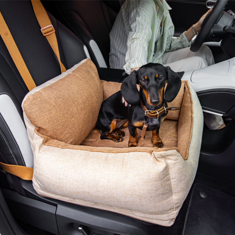 Cama de Segurança Impermeável Café-claro para Assento de Carro para Cachorro