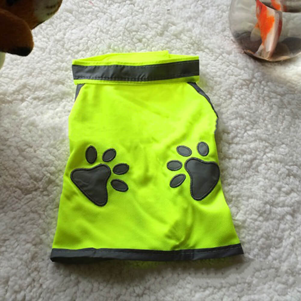 Roupas para cães de estimação fluorescente verde reflexivo pata segurança colete de cor brilhante