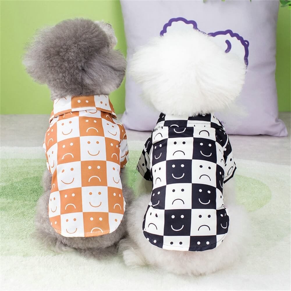 Nova camisa Pet Grid Smile