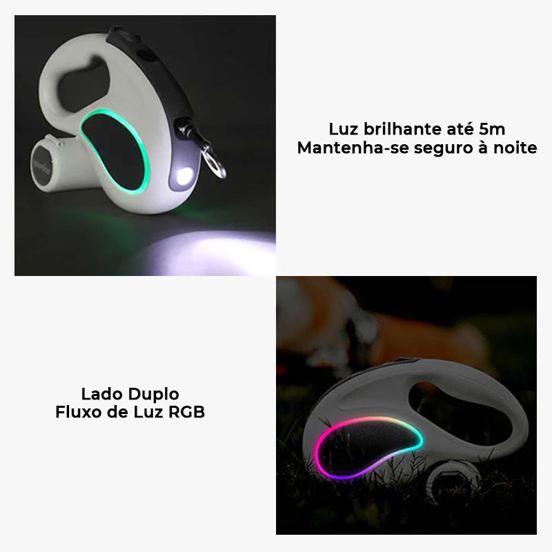 Acessórios Cool Dog Guia Retrátil Longa para Treinamento com LED